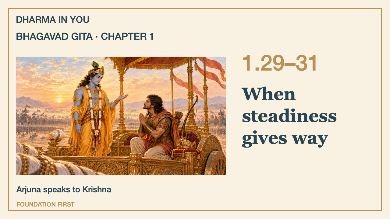 Bhagavad Gita 1.29–31: When steadiness gives way