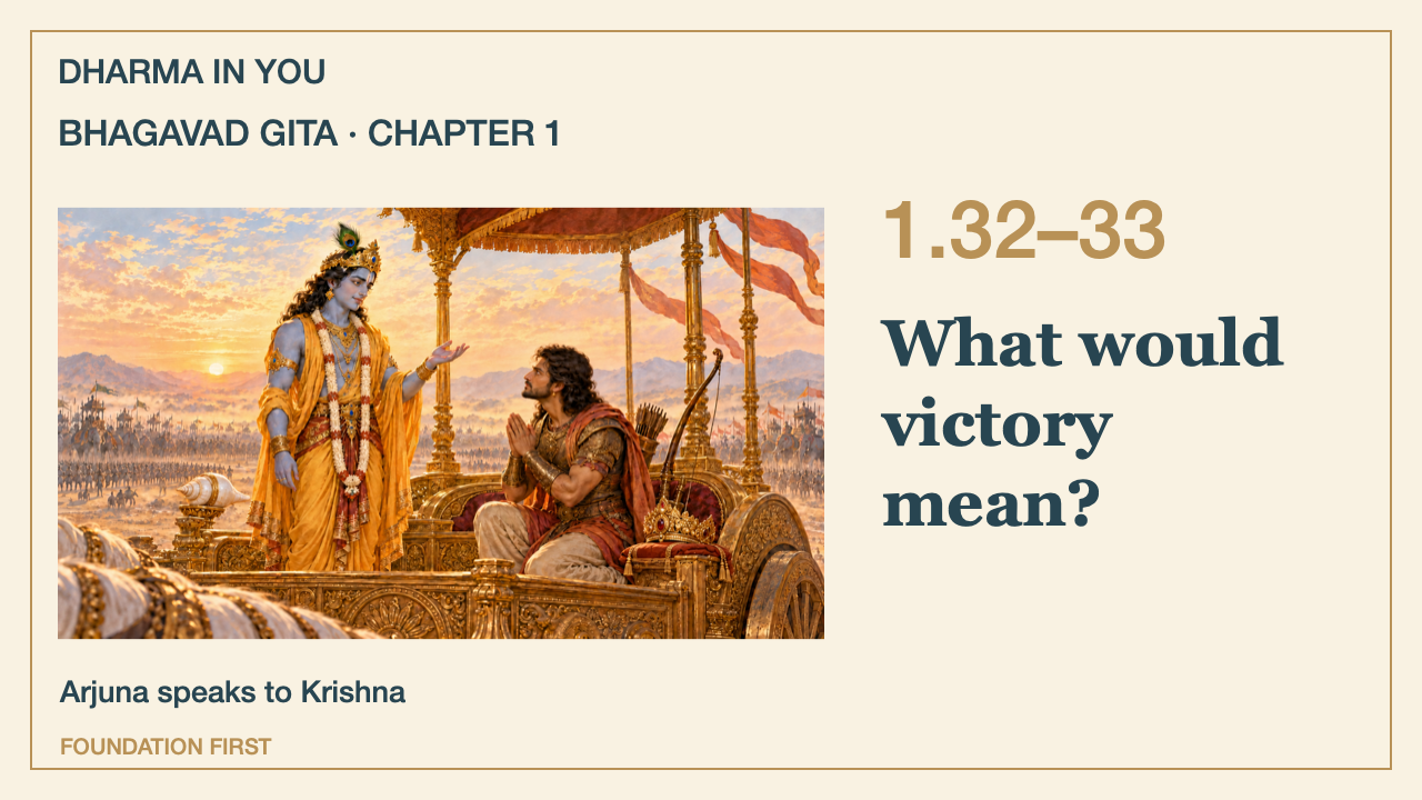 Bhagavad Gita 1.32–33: What would victory mean?
